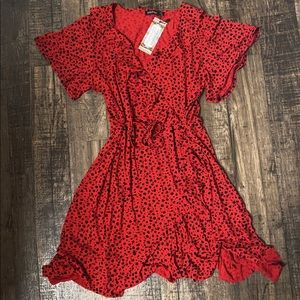 Boho red and black spotted dress! :)